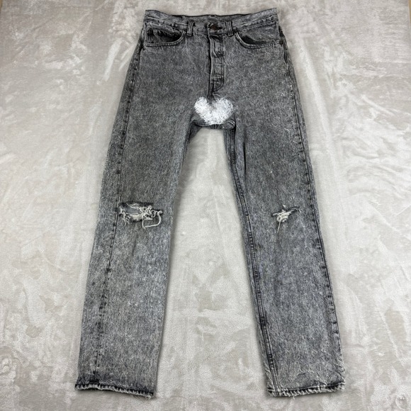 VTG Levis 501 Jeans Men 32x32 (31.5x31.25) Acid Wash Button Fly Denim 90s USA